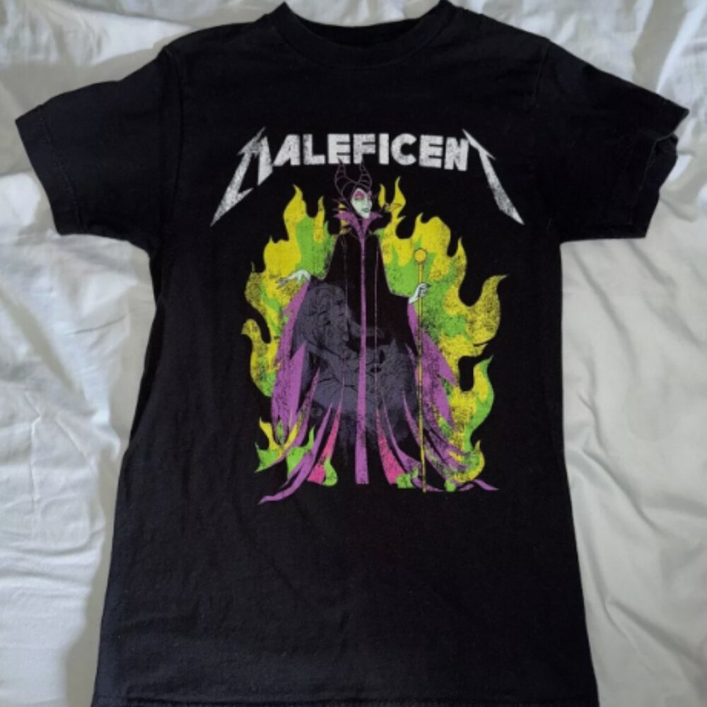 Disney Maleficent Metallica Black T-shirt XS adult Unisex